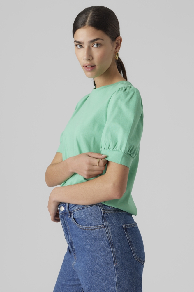 AWKERRY 2/4 O-NECK TOP NOOS 10275520 Jade Cream